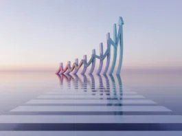 Konceptualus 3D elegantiško, kylančio kelio, subtiliai įtraukiant abstrakčius augimo modelius ir kylančias linijas, perteikimas, vedantis į spinduliuotės, abstrakčią finansinės laisvės simbolį ir saugią ateitį, minimalistinį dizainą, gyvybingas gradiento spalvas, kino apšvietimus, švarų foną, oktanišką atvejų.