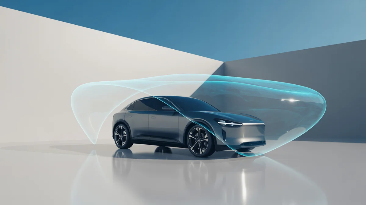Automobilio Draudimas: Apdrauskite Greitai Ir Pigiai! Image Aptakus, minimalistinis 3D modernaus automobilio atvaizdas, sklandžiai apgaubtas permatomo, žėrinčio apsauginio skydo, nustatyto prie švaraus, abstraktaus fono, simbolizuodamas greitą ir saugų automobilio draudimą. Konceptualus menas, ryškios spalvos, kino apšvietimas, oktaninis vaizdas, 8K, aukšta detalė, aštrus dėmesys, profesionali fotografija