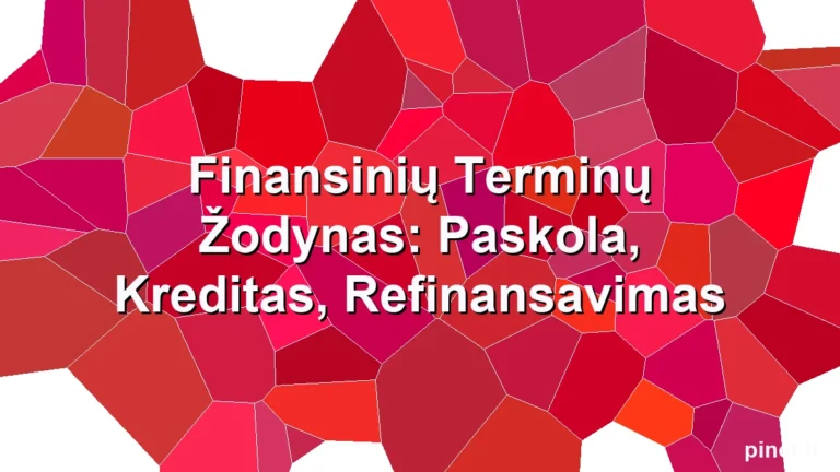 Iliustracija straipsniui: Finansinių Terminų Žodynas: Paskola, Kreditas, Refinansavimas