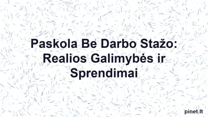 Iliustracija straipsniui: Paskola Be Darbo Stažo: Realios Galimybės ir Sprendimai