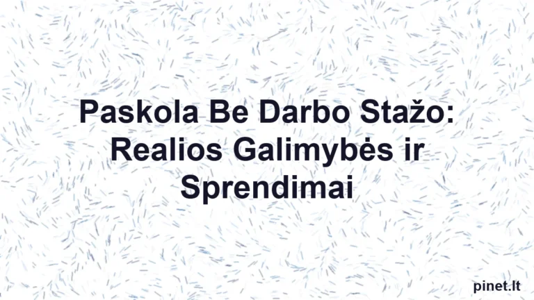 Iliustracija straipsniui: Paskola Be Darbo Stažo: Realios Galimybės ir Sprendimai