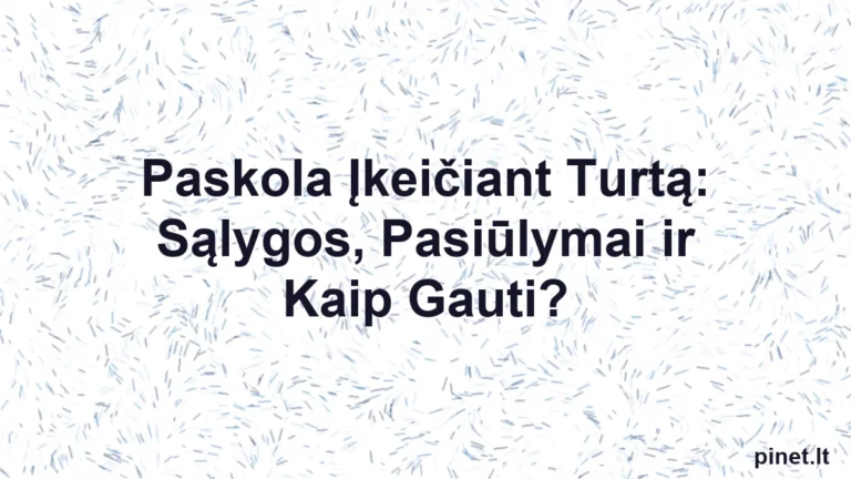 Iliustracija straipsniui: Paskola Įkeičiant Turtą: Sąlygos, Pasiūlymai ir Kaip Gauti?