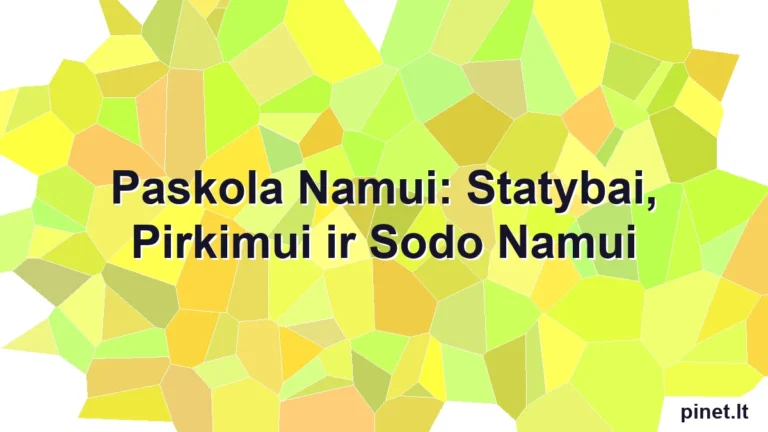 Iliustracija straipsniui: Paskola Namui: Statybai, Pirkimui ir Sodo Namui