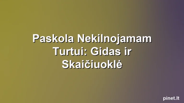 Iliustracija straipsniui: Paskola Nekilnojamam Turtui: Gidas ir Skaičiuoklė