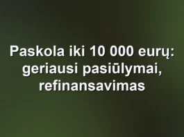 Iliustracija straipsniui: Paskola iki 10 000 eurų: geriausi pasiūlymai, refinansavimas