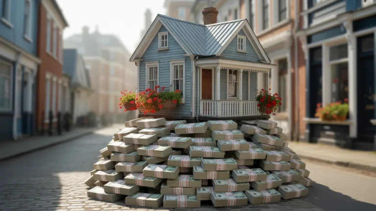 Namas stabiliai laikė didelę krūvą banknotų.