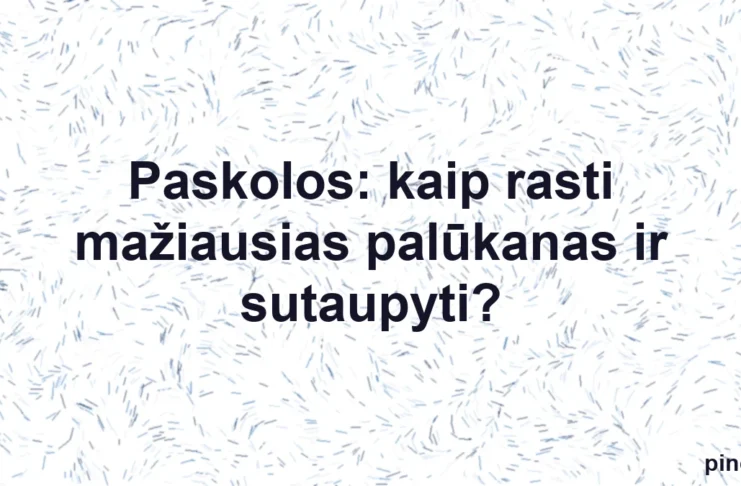 Iliustracija straipsniui: Paskolos: kaip rasti mažiausias palūkanas ir sutaupyti?