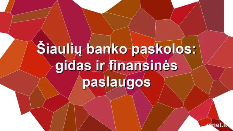 Iliustracija straipsniui: Šiaulių banko paskolos: gidas ir finansinės paslaugos