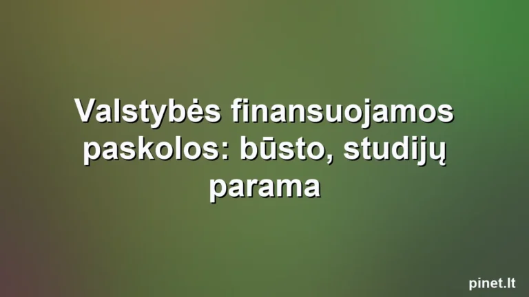 Iliustracija straipsniui: Valstybės finansuojamos paskolos: būsto, studijų parama