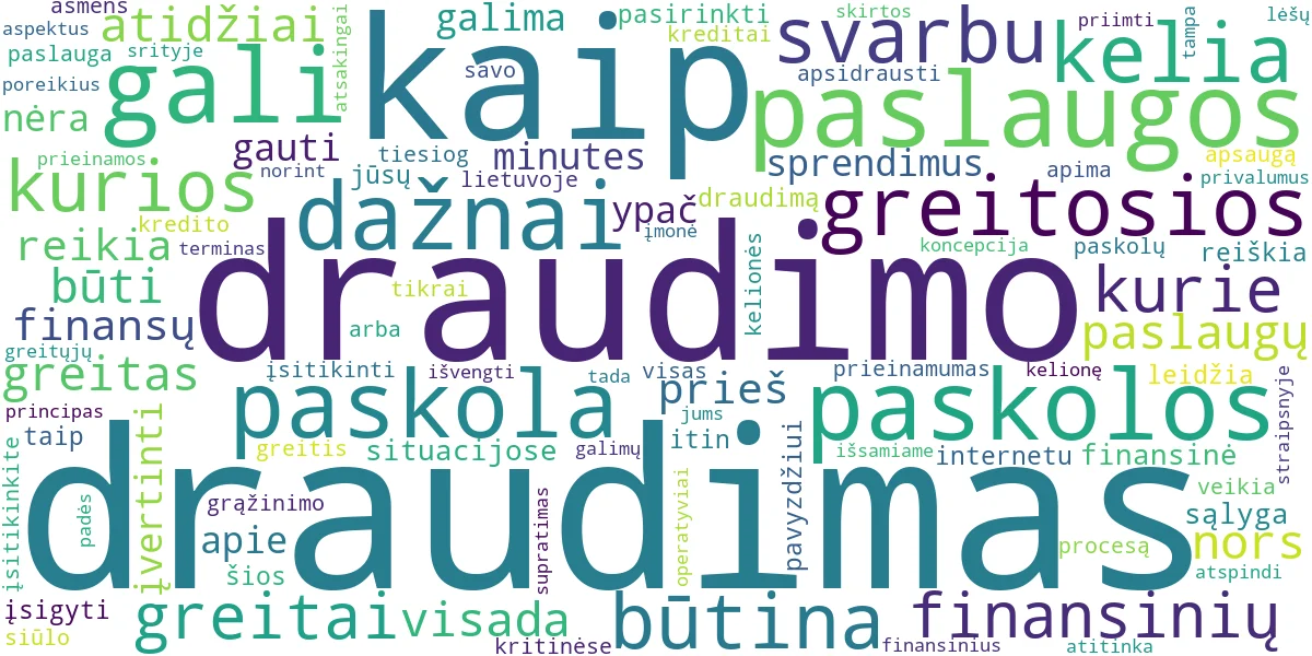Word cloud for article: 123 Paskola ir Draudimas: Greitos Finansinės Paslaugos