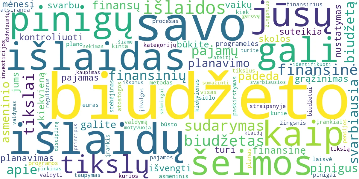 Word cloud for article: Asmeninio ir Šeimos Biudžeto Planavimas: Gidas