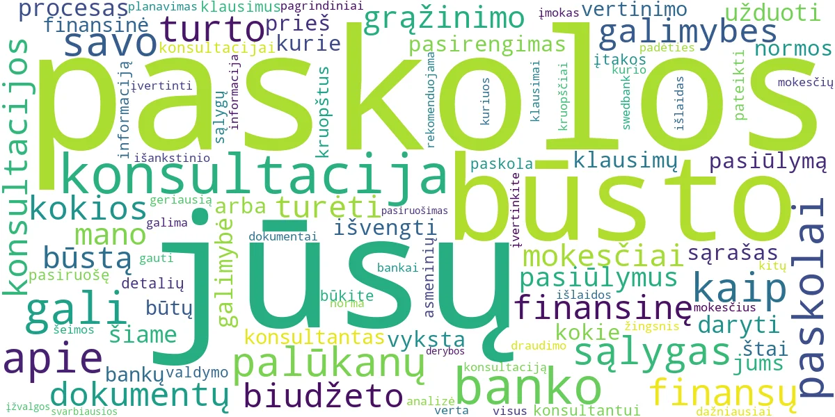 Word cloud for article: Būsto Paskolos Konsultacija: Pasiruoškite ir Gaukite Geriausią