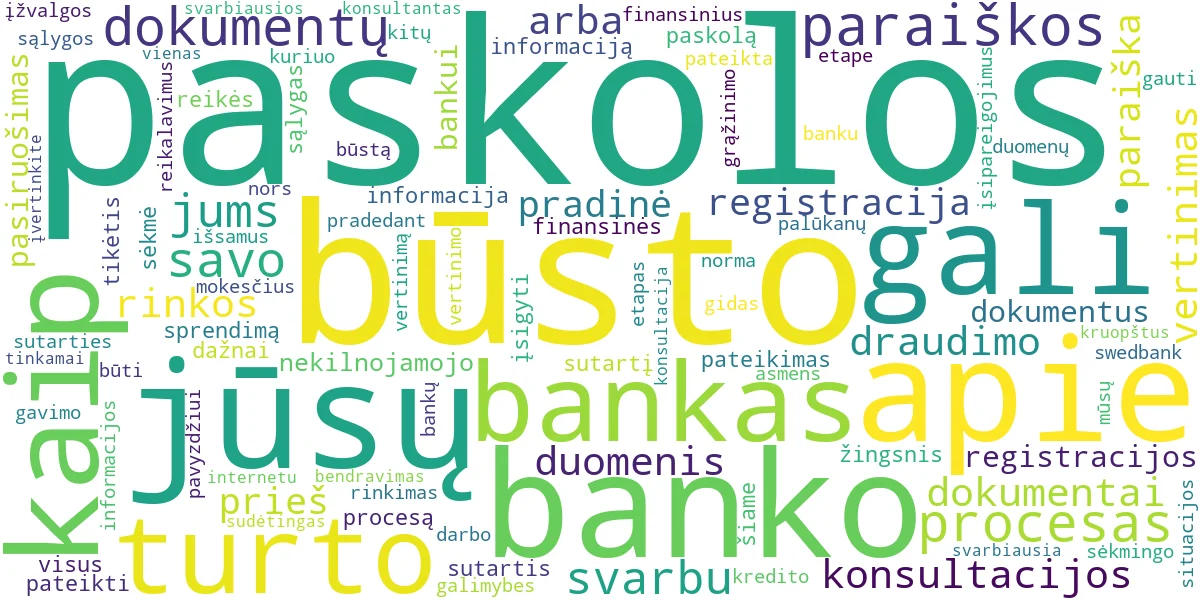 Word cloud for article: Būsto Paskolos Procesas: Nuo Konsultacijos Iki Paraiškos