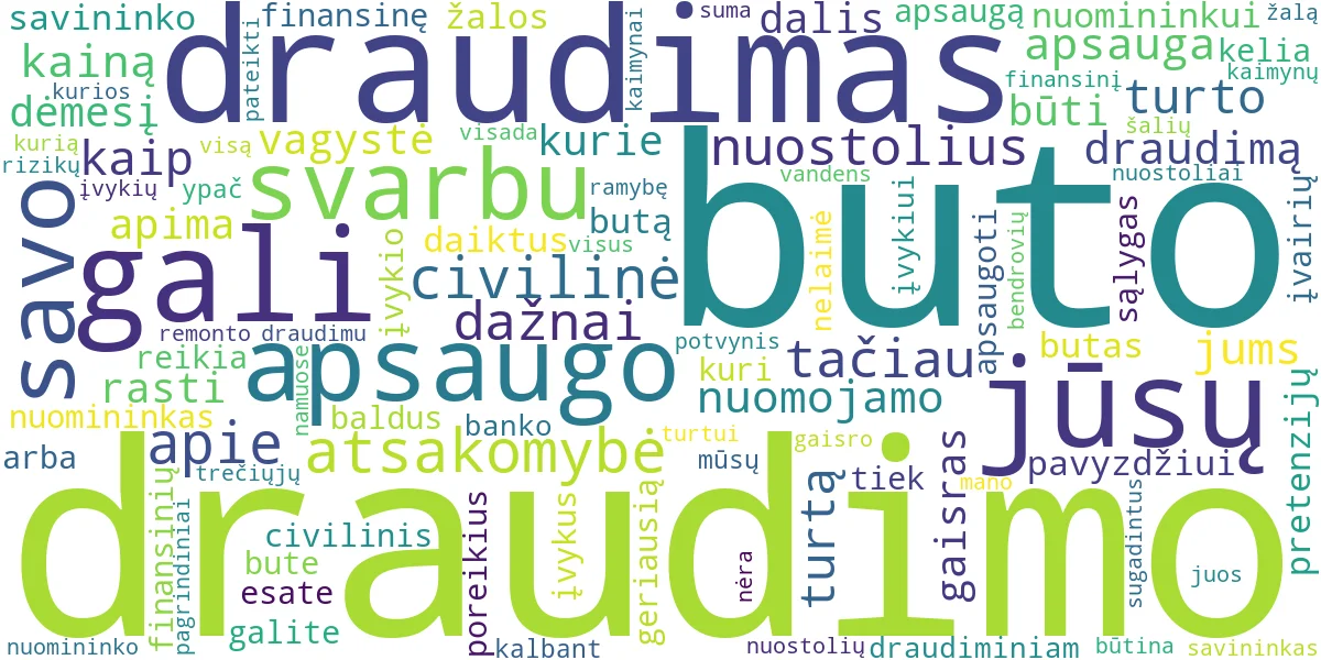 Word cloud for article: Buto Draudimas: Gidas Apsaugai ir Geriausiai Kainai