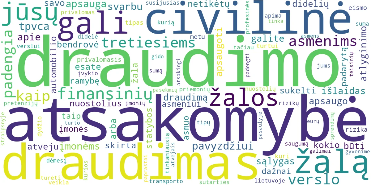 Word cloud for article: Civilinės Atsakomybės Draudimas: Visų Tipų Apsauga!