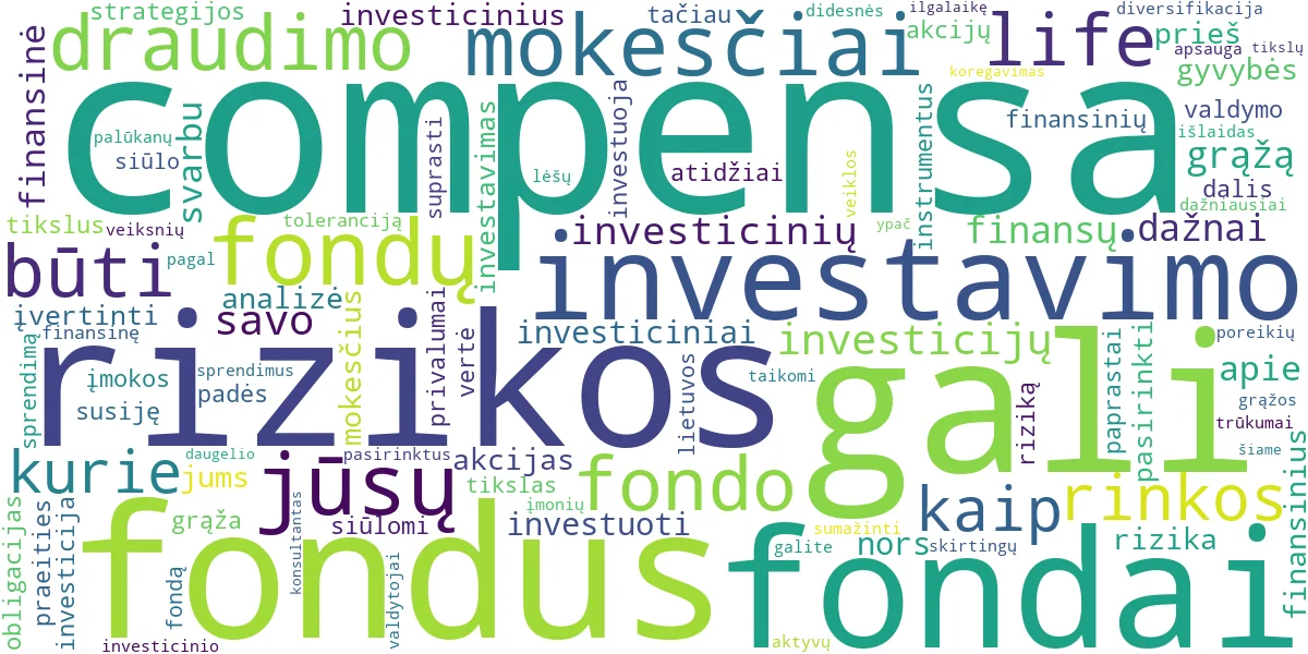 Word cloud for article: Compensa Investiciniai Fondai: Galimybės ir Apžvalga