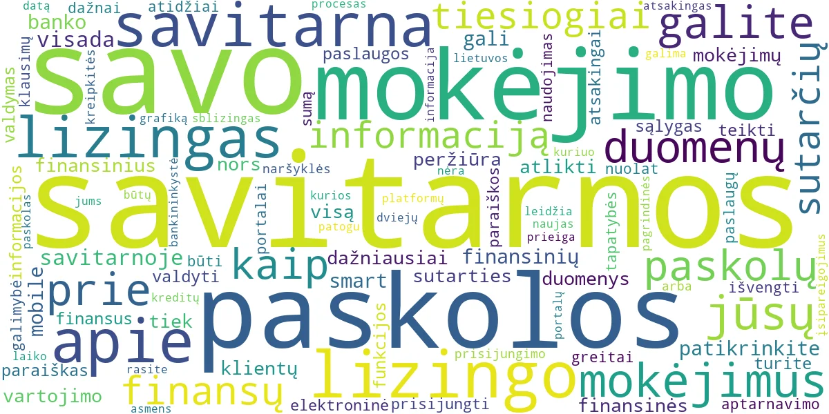 Word cloud for article: Credit24 ir SB Lizingas: Savitarnos Gidas Paskolų Valdymui