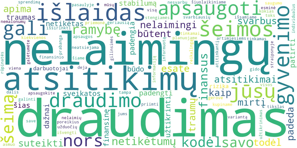Word cloud for article: Draudimas Nuo Nelaimių: Apsaugokite Šeimą ir Finansus