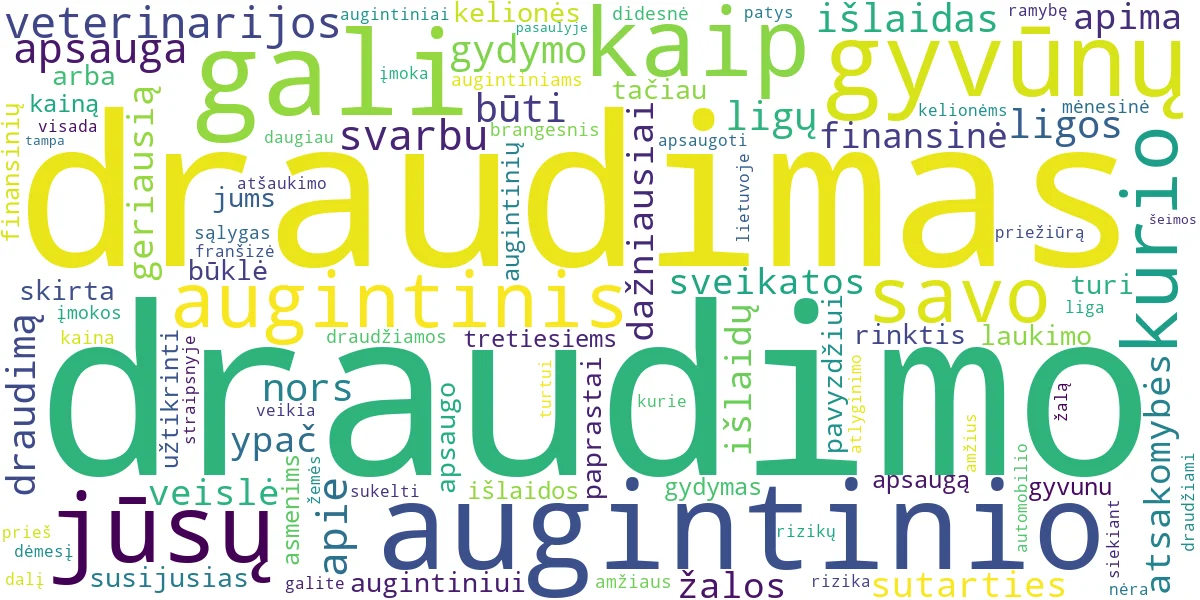 Word cloud for article: IF Gyvūnų Draudimas: Apsauga Augintiniui ir Jums