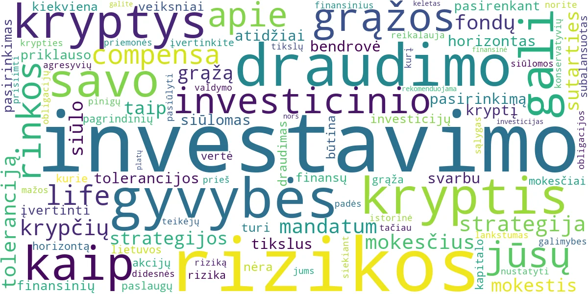 Word cloud for article: Investicinio Gyvybės Draudimo Kryptys: Kaip Rinktis Strategiją?
