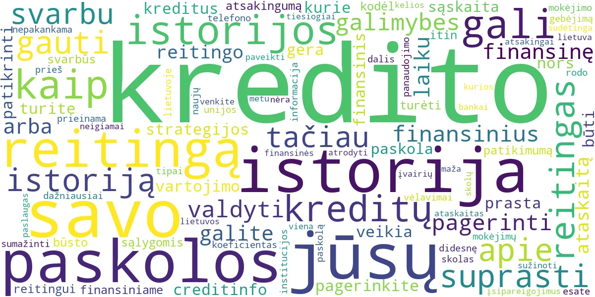 Word cloud for article: Kredito Istorija ir Reitingas: Pagerinkite Paskolos Galimybes
