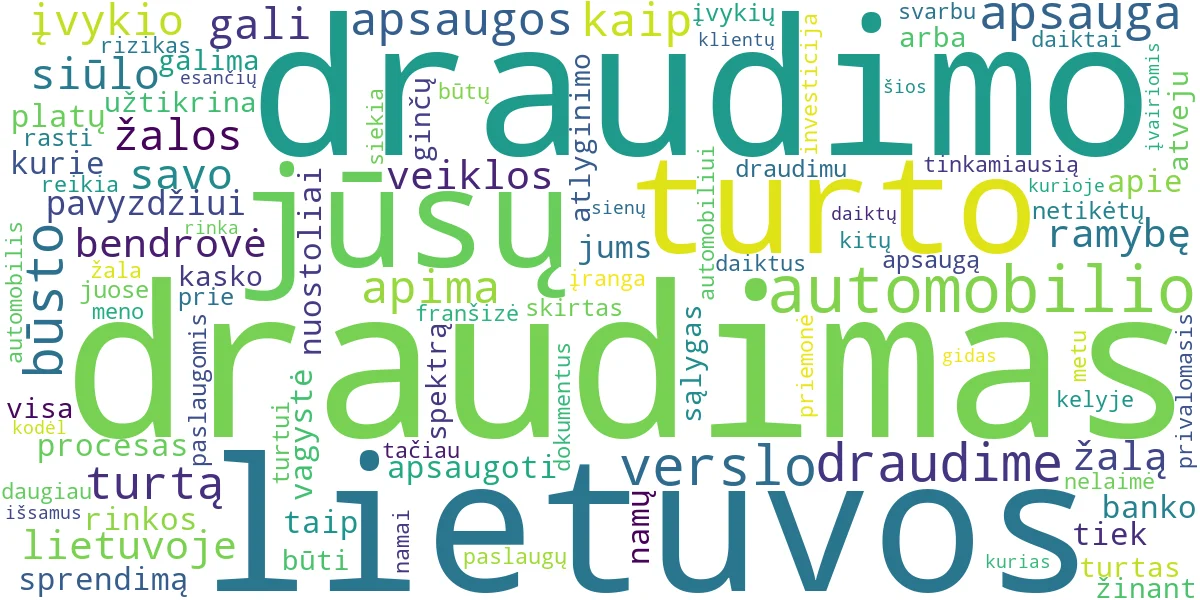 Word cloud for article: Lietuvos Draudimas: Būsto, Turto, Automobilio Apsauga
