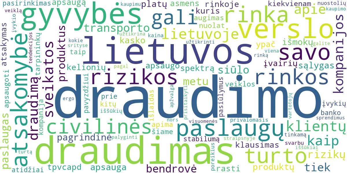 Word cloud for article: Lietuvos Draudimo Rinka: Veikėjai ir Paslaugos Apžvalga