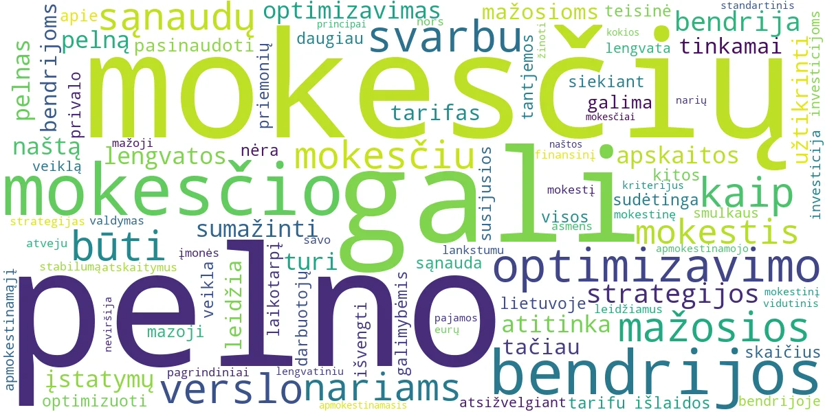 Word cloud for article: MB Pelno Mokestis: Efektyvios Optimizavimo Strategijos