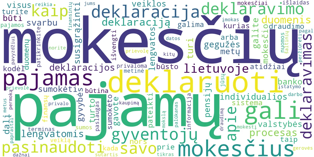 Word cloud for article: Mokesčių Deklaravimas Lietuvoje: Kas, Kada, Kodėl?
