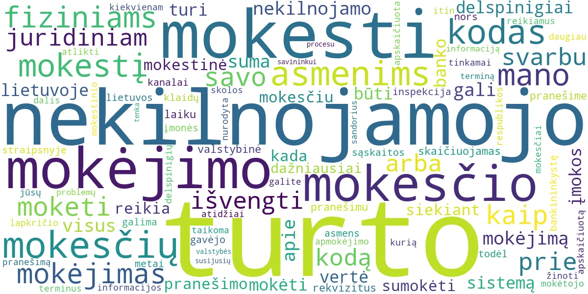 Word cloud for article: NT Mokesčio Mokėjimas: Kada, Kur ir Kaip Sumokėti?