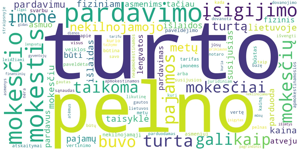 Word cloud for article: NT Pardavimo Mokesčiai: GPM ar Pelno Mokestis – Gidas