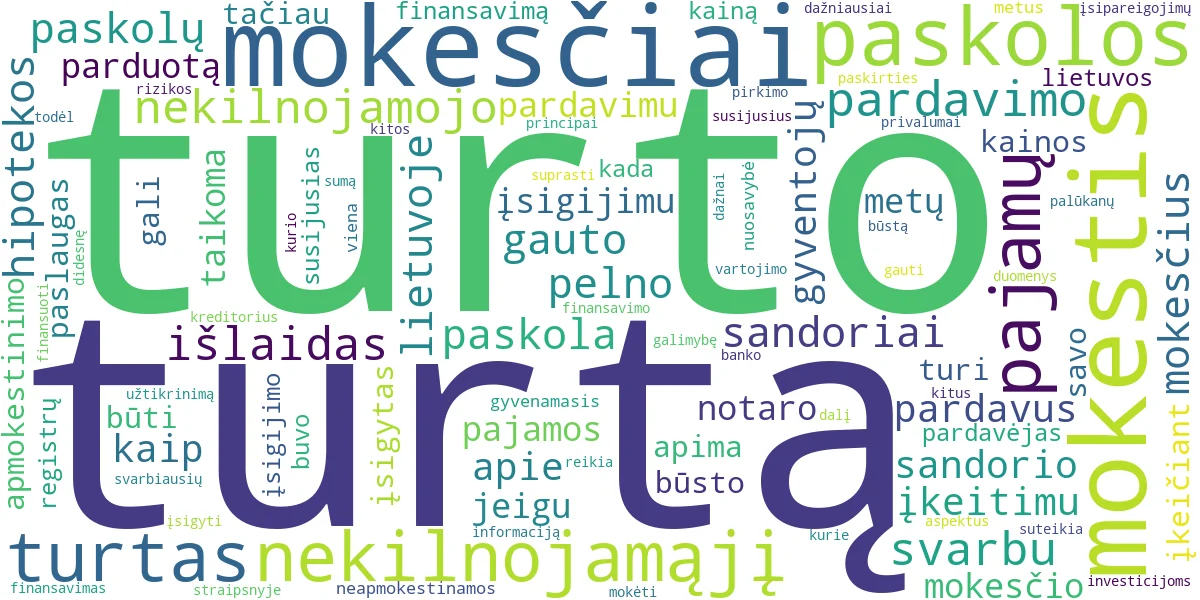 Word cloud for article: NT Sandoriai: Paskolos su Įkeitimu ir Mokesčiai