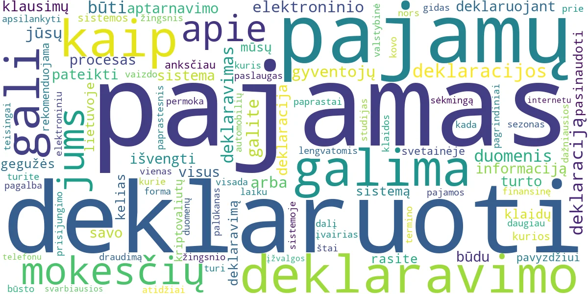 Word cloud for article: Pajamų Deklaravimas: Kaip Ir Kur Deklaruoti Lengvai?