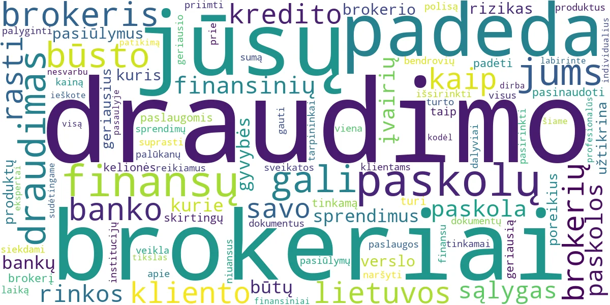 Word cloud for article: Paskolų ir Draudimo Brokeriai: Kaip Jie Padeda Jums?