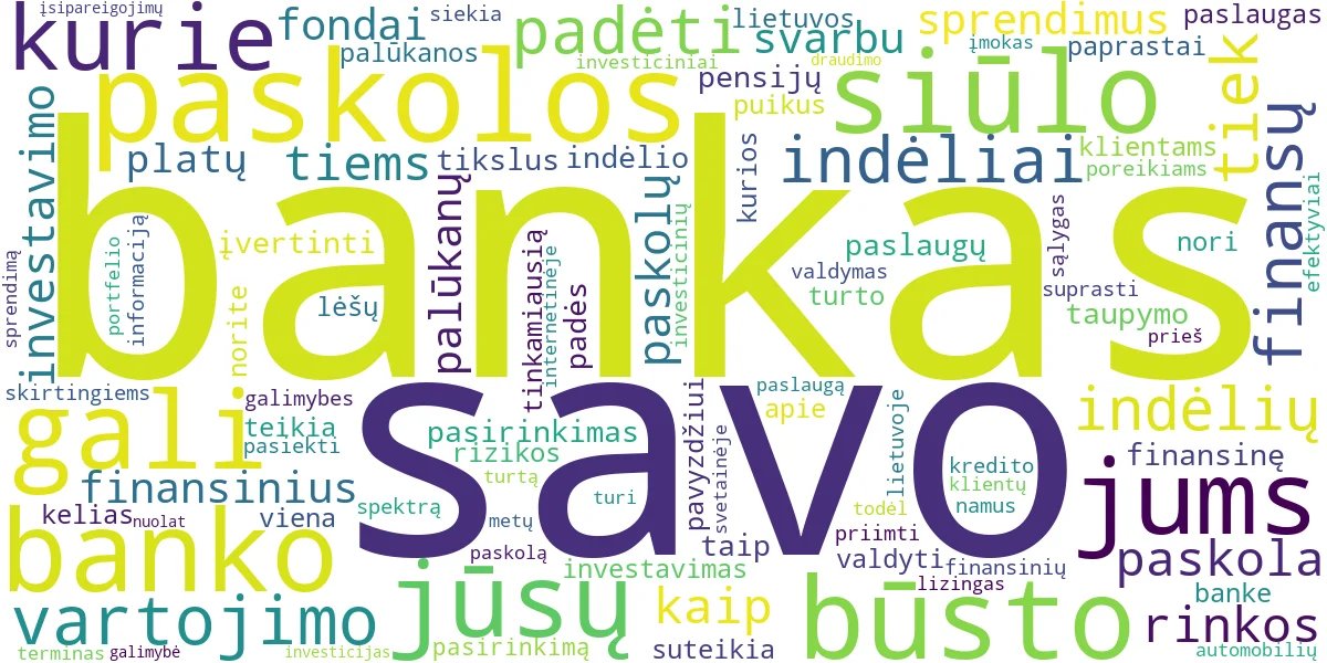 Word cloud for article: SEB Bankas: Paskolos, Investicijos ir Indėliai