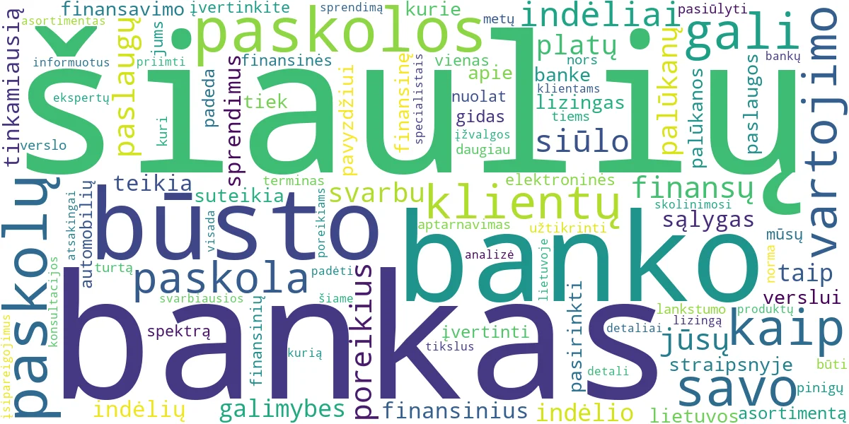 Word cloud for article: Šiaulių banko paskolos: gidas ir finansinės paslaugos