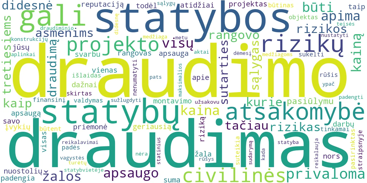 Word cloud for article: Statybų Draudimas: Privaloma Apsauga ir Kaina