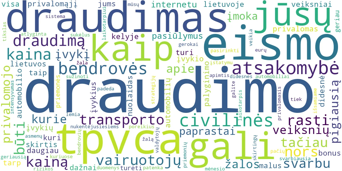 Word cloud for article: TPVCA Draudimas: Kaip Išsirinkti ir Rasti Pigiausią?