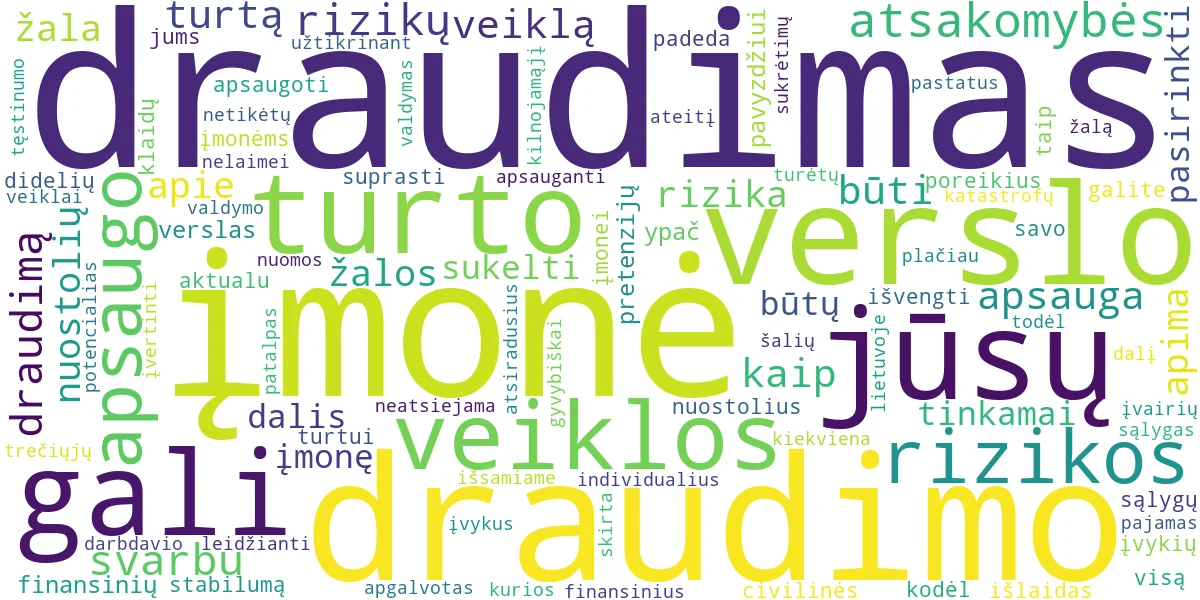 Word cloud for article: Verslo Draudimas: Įmonės Turto ir Veiklos Apsauga
